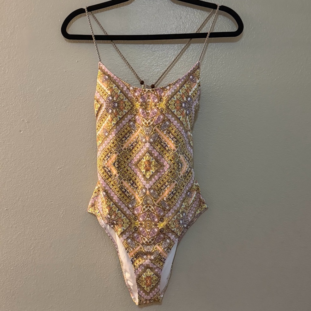 Victoria’s Secret Boho Paisley Tassel Back One Piece Swimsuit